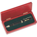 R Grip III Brass barrel pen in executive wood gift box - black pen